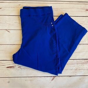 Royal Blue Roz & Ali Stretch Dress Casual Capri Pants